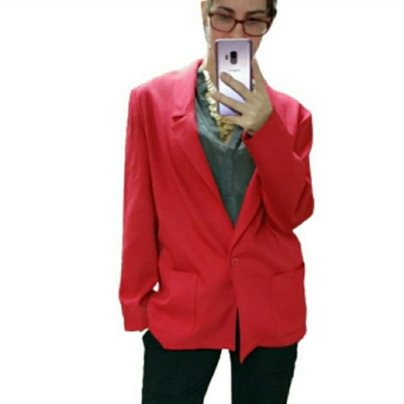 Donnkenny vintage red oversized suit jacket size medium large - Picture 12 of 12